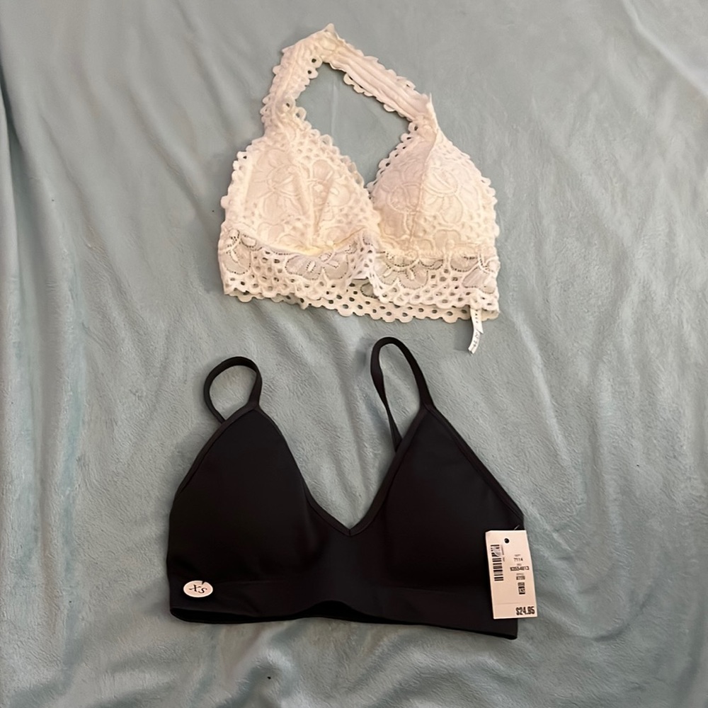 One dark grey Aeropostale bra nwt and one Aeropostale cream halter bralette